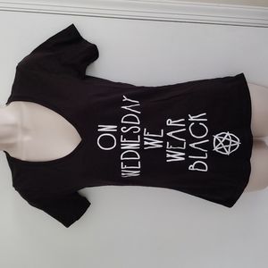 Spencer's On Wednesday, We Wear Black Top Size L
